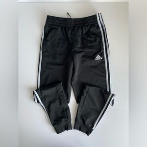 Adidas Kids Joggers Black Three White Stripes 14/16 Pockets Soccer Elastic Waist